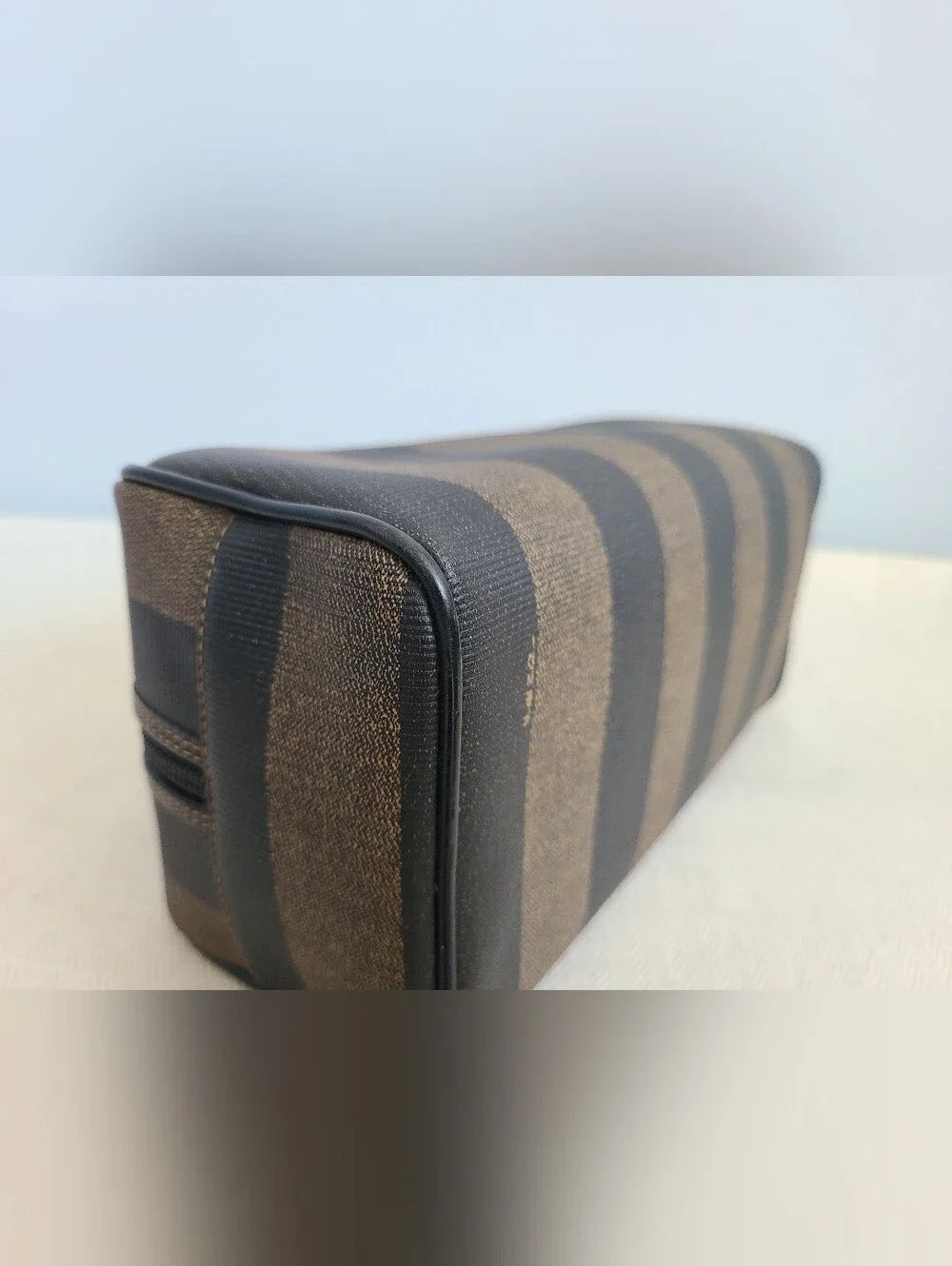 Fendi Striped Toiletry Travel Cosmetic Case